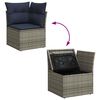 vidaXL Salon de jardin avec coussins 7 pcs gris r&eacute;sine tress&eacute;e