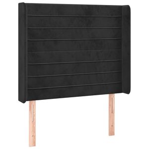 vidaXL T&ecirc;te de lit avec oreilles Noir 83x16x118/128 cm Velours