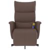 vidaXL Fauteuil inclinable de massage repose-pieds marron similicuir