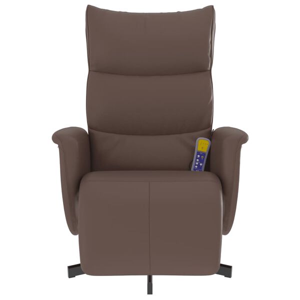 vidaXL Fauteuil inclinable de massage repose-pieds marron similicuir
