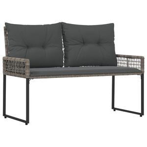 vidaXL Banc ext&eacute;rieur Gris 118 x 55 x 82 cm Rotin PE et tissu