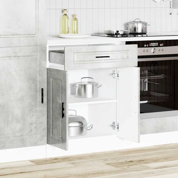 vidaXL Armoire de cuisine Porto gris b&eacute;ton bois d'ing&eacute;nierie