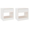 vidaXL Tables de chevet 2 pcs Blanc 40x31x40 cm Bois de pin massif