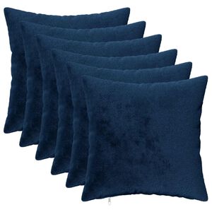 vidaXL Coussin de jet&eacute; 6 pc HEERLEN Bleu marine 40 x 40 cm Flanelle