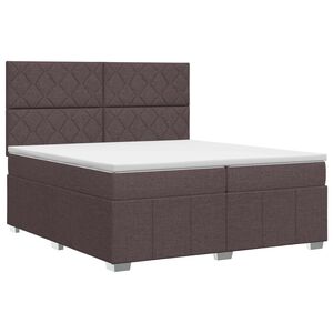 vidaXL Lit boxspring avec matelas Marron fonc&eacute; 200 x 200 cm Tissu