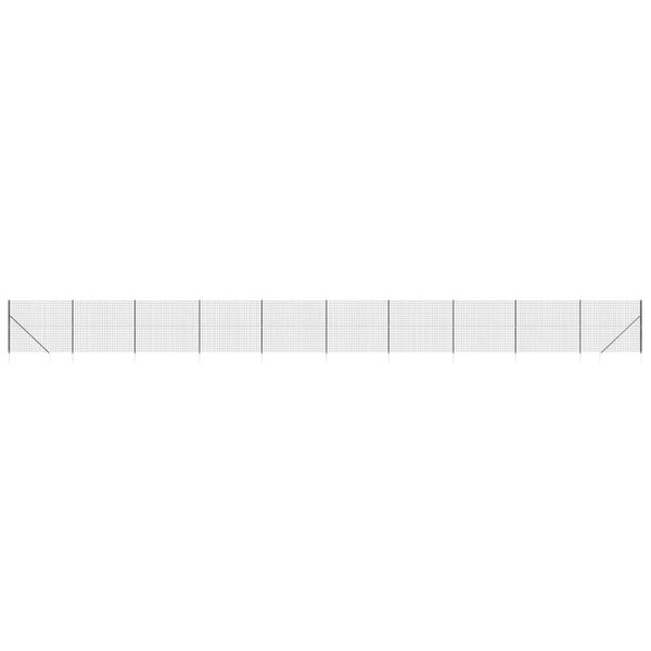 vidaXL Clôture en treillis métallique et ancrage anthracite 1,6x25 m