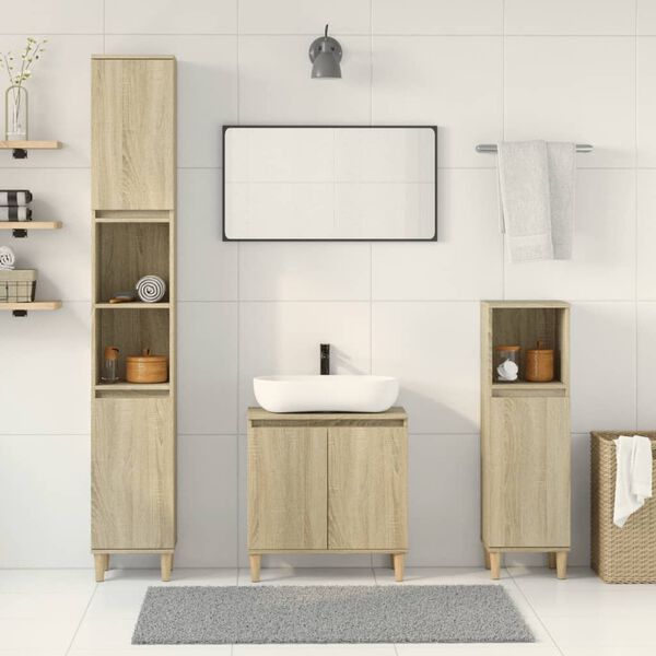 vidaXL Ensemble de meubles de salle de bain 3 pcs chêne sonoma
