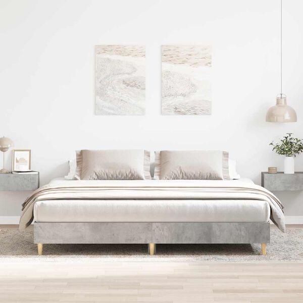 vidaXL Cadre de lit sans matelas gris b&eacute;ton 180x200 cm bois ing&eacute;nierie