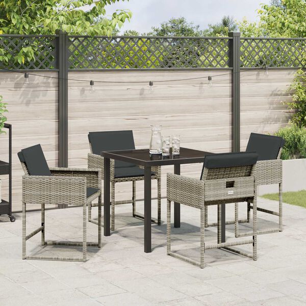 vidaXL Ensemble de salle &agrave; manger pour jardin 5 pcs Gris clair