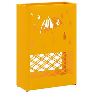 vidaXL Porte-parapluie jaune moutarde 28 x 12 x 41 cm Acier