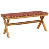 vidaXL Banc de jardin rouge bois massif d'acacia et tissu