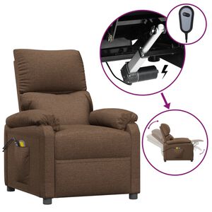 vidaXL Fauteuil &eacute;lectrique de massage Marron Tissu