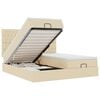 VidaXL Cadre de lit ottoman avec matelas cr&egrave;me 160x200 cm tissu