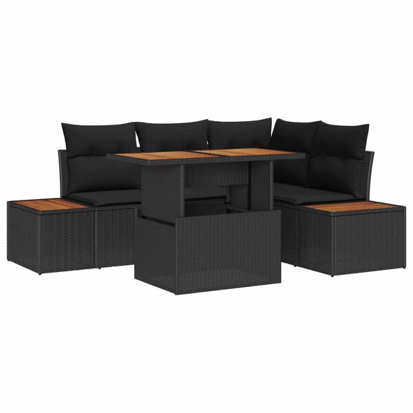 vidaXL Ensemble de salle &agrave; manger pour jardin 5 pcs Noir et Marron