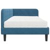 vidaXL Cadre de lit d'angle avec matelas Bleu 90 x 190 cm Velours