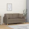 vidaXL Canap&eacute; 2 places et oreillers et coussins Taupe 140 cm Tissu