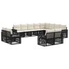 vidaXL Ensemble de canap&eacute; de jardin 12 pc Noir et blanc cr&egrave;me