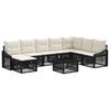 vidaXL Ensemble de canap&eacute; de jardin 9 pc Noir polyrotin