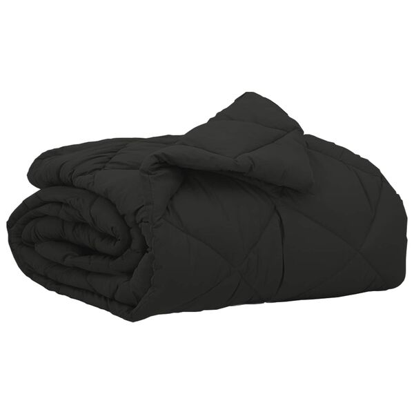 vidaXL Duvet d'&eacute;t&eacute; simple Noir 200 x 155 cm Microfibre