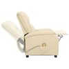 vidaXL Fauteuil de massage Crème Cuir véritable