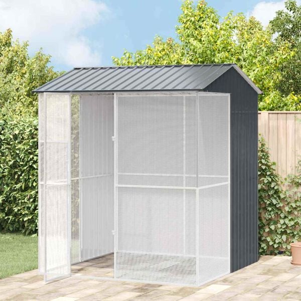 vidaXL Cage pour oiseaux Anthracite 215 x 210 x 247 cm Acier galvanis&eacute;