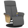 vidaXL Fauteuil inclinable de massage et repose-pieds gris fonc&eacute; tissu