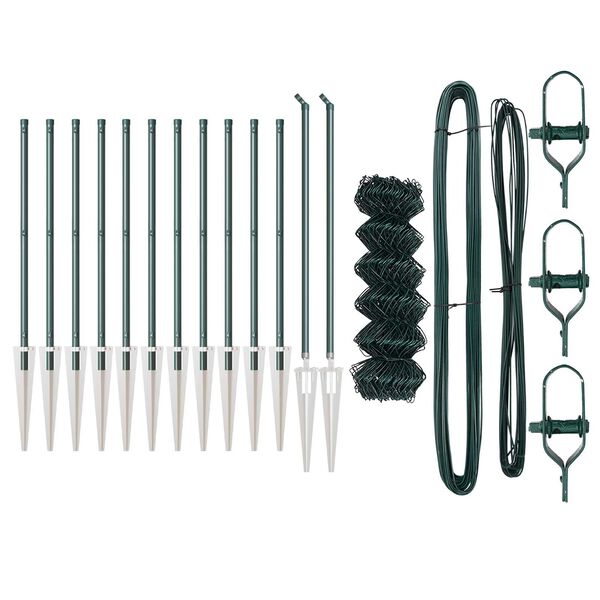 vidaXL Poteau de cl&ocirc;ture. Vert 25 x 0,4 m (maille de 40 x 40 mm)