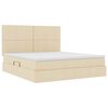 vidaXL Lit avec rangement et matelas Cr&egrave;me 160 x 200 cm Polyester
