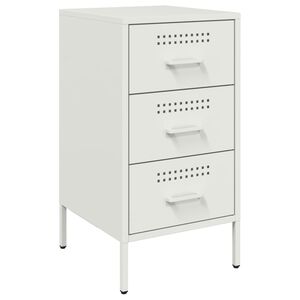 vidaXL Table de chevet blanc 36x39x68 cm acier