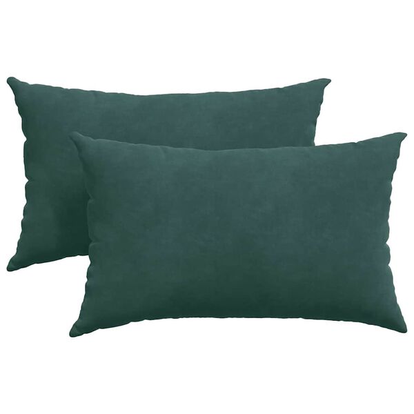 vidaXL Coussins de canap&eacute; 2 pcs Vert fonc&eacute; 50 x 30 cm
