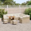 vidaXL Ensemble de canap&eacute; de jardin 12 pcs Beige polyrotin