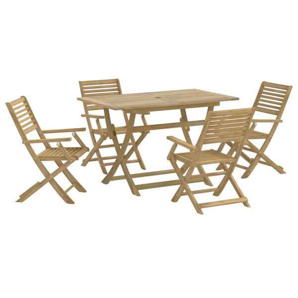 vidaXL Ensemble &agrave; manger de jardin 5 pcs Bois d'acacia solide