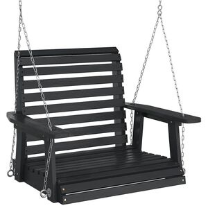 vidaXL Chaise balan&ccedil;oire de jardin cha&icirc;nes en m&eacute;tal bois massif sapin
