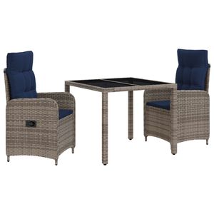 vidaXL Ensemble de repas ext&eacute;rieur 3 pc polyrotin