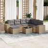 vidaXL Salon de jardin avec coussins 8 pcs beige r&eacute;sine tress&eacute;e