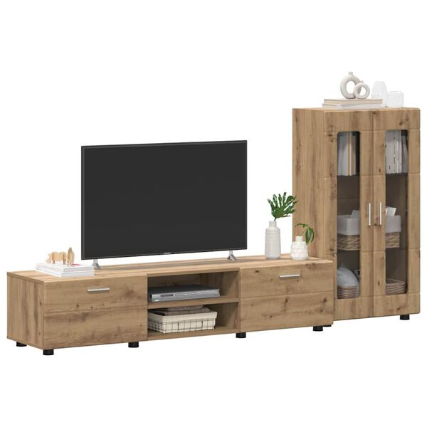 vidaXL Ensemble meuble TV FLORIN Ch&ecirc;ne artisanal Bois d'ing&eacute;nierie