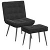vidaXL Chaise de relaxation avec tabouret Noir Velours
