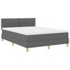 vidaXL Lit boxspring avec matelas Gris fonc&eacute; 140 x 190 cm tissu