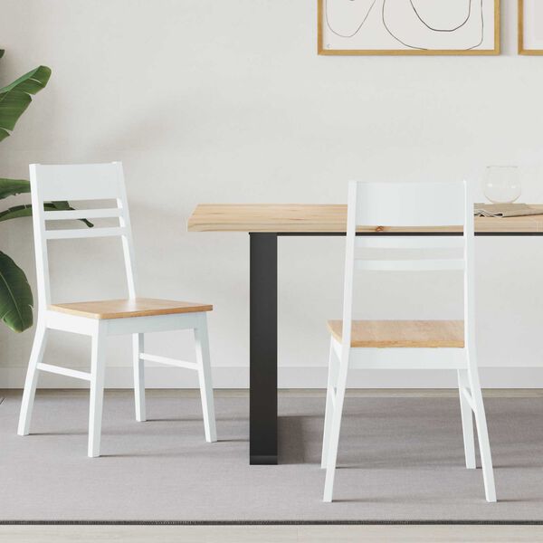 vidaXL Chaises de salle &agrave; manger 2 pcs Blanc 43 x 54 x 89 cm