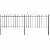 vidaXL Cl&ocirc;ture de jardin avec arceau en acier 337 x 100 cm Noir