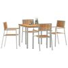 vidaXL Ensemble de repas ext&eacute;rieur 5 pcs Marron Bois de teck massif