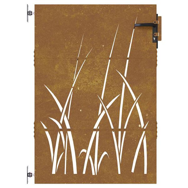 vidaXL Portail de jardin 85x150 cm acier corten conception d'herbe