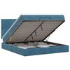 vidaXL Lit ottoman avec matelas Bleu fonc&eacute; 180 x 200 cm Velours