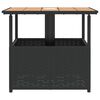vidaXL Table de jardin avec trou de parasol noir résine tressée