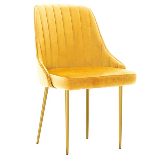 vidaXL Chaises &agrave; manger lot de 6 jaune velours