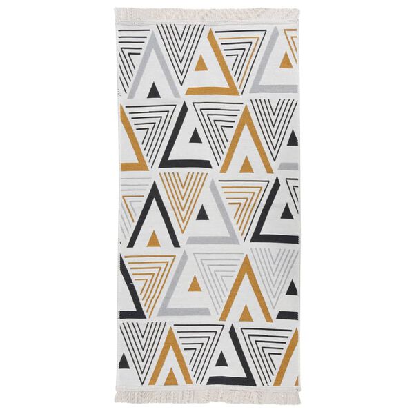 vidaXL Tapis Jaune et gris 100x200 cm Coton