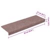 vidaXL Tapis d'escalier autocollants 20 pi&egrave;ces 65 x 21 x 4 cm marron clair Bord rectangulaire
