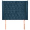 vidaXL T&ecirc;te de lit avec oreilles Bleu fonc&eacute; 103x23x118/128 cm Velours