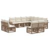vidaXL Ensemble de canap&eacute; de jardin 11 pcs Beige polyrotin