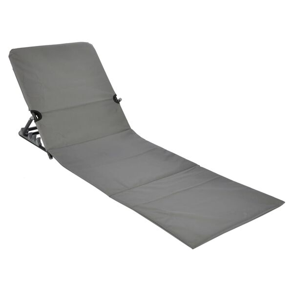 HI Chaise tapis de plage pliable PVC Gris